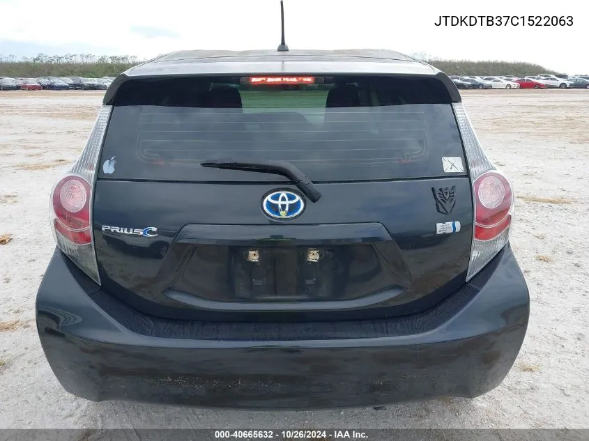 2012 Toyota Prius C One VIN: JTDKDTB37C1522063 Lot: 40665632