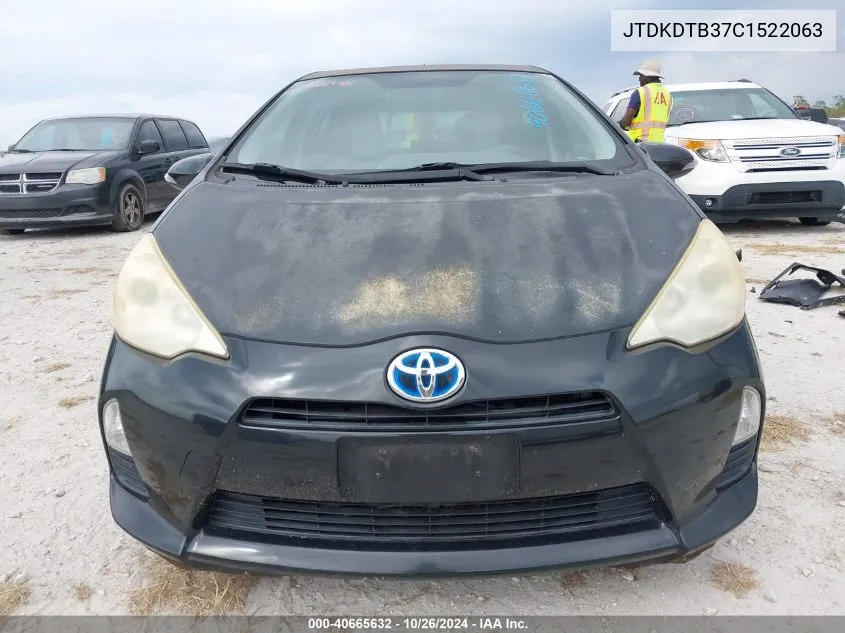 2012 Toyota Prius C One VIN: JTDKDTB37C1522063 Lot: 40665632