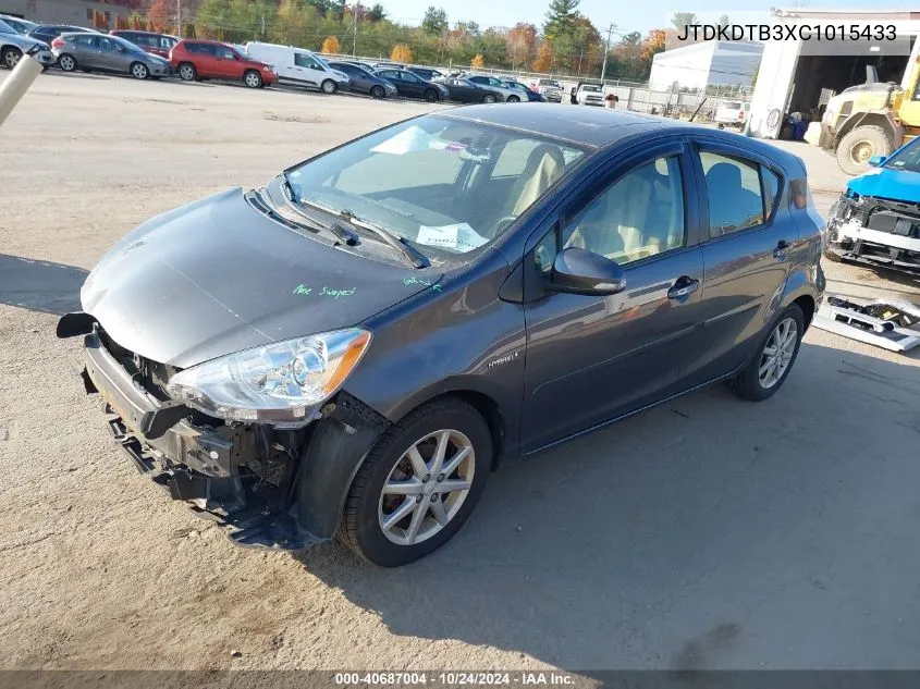 2012 Toyota Prius C Three VIN: JTDKDTB3XC1015433 Lot: 40687004