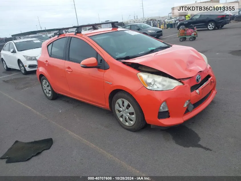 2012 Toyota Prius C Four/One/Three/Two VIN: JTDKDTB36C1013355 Lot: 40707608