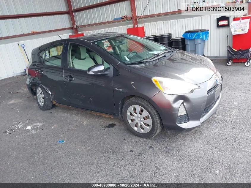 2012 Toyota Prius C One VIN: JTDKDTB39C1503904 Lot: 40709888