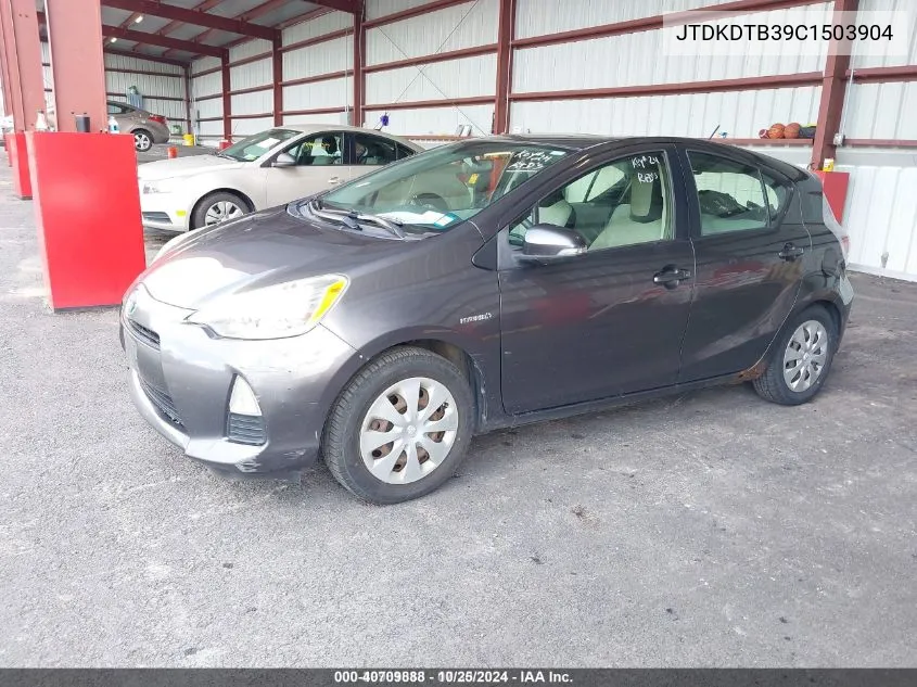 2012 Toyota Prius C One VIN: JTDKDTB39C1503904 Lot: 40709888