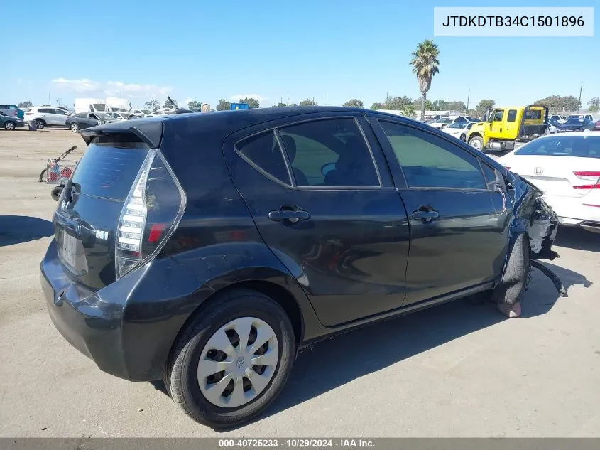 JTDKDTB34C1501896 2012 Toyota Prius C Three