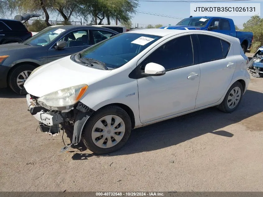 2012 Toyota Prius C Two VIN: JTDKDTB35C1026131 Lot: 40732548