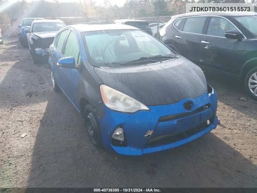 2012 Toyota Prius C Three VIN: JTDKDTB36C1515573 Lot: 40736380