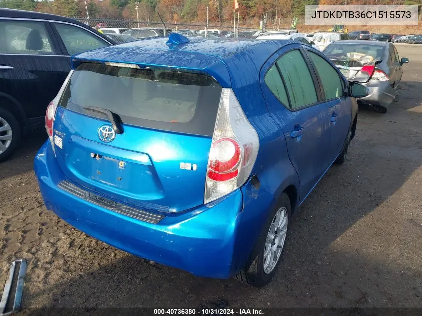 2012 Toyota Prius C Three VIN: JTDKDTB36C1515573 Lot: 40736380