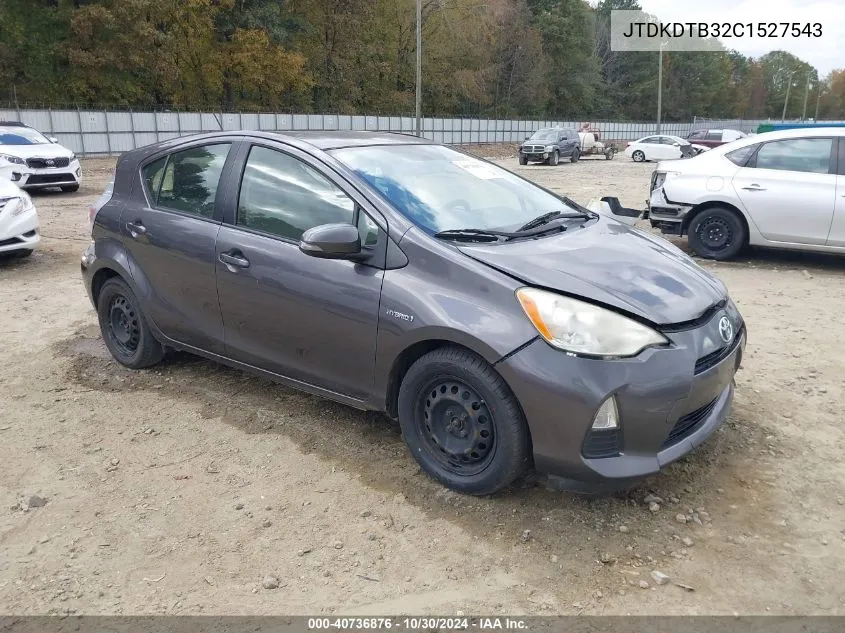 2012 Toyota Prius C One VIN: JTDKDTB32C1527543 Lot: 40736876