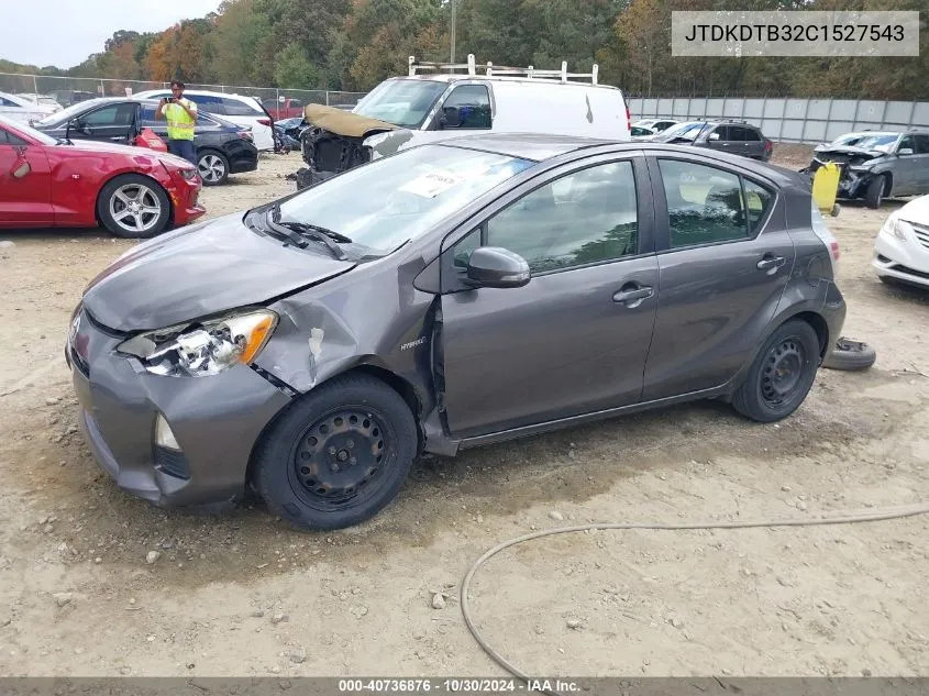 2012 Toyota Prius C One VIN: JTDKDTB32C1527543 Lot: 40736876