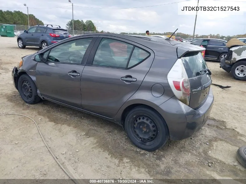 2012 Toyota Prius C One VIN: JTDKDTB32C1527543 Lot: 40736876