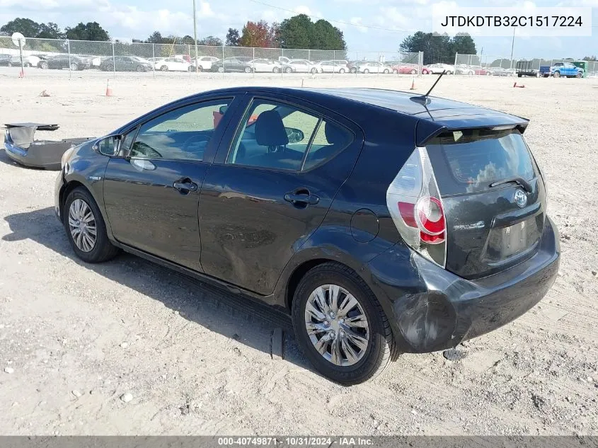 JTDKDTB32C1517224 2012 Toyota Prius C Three