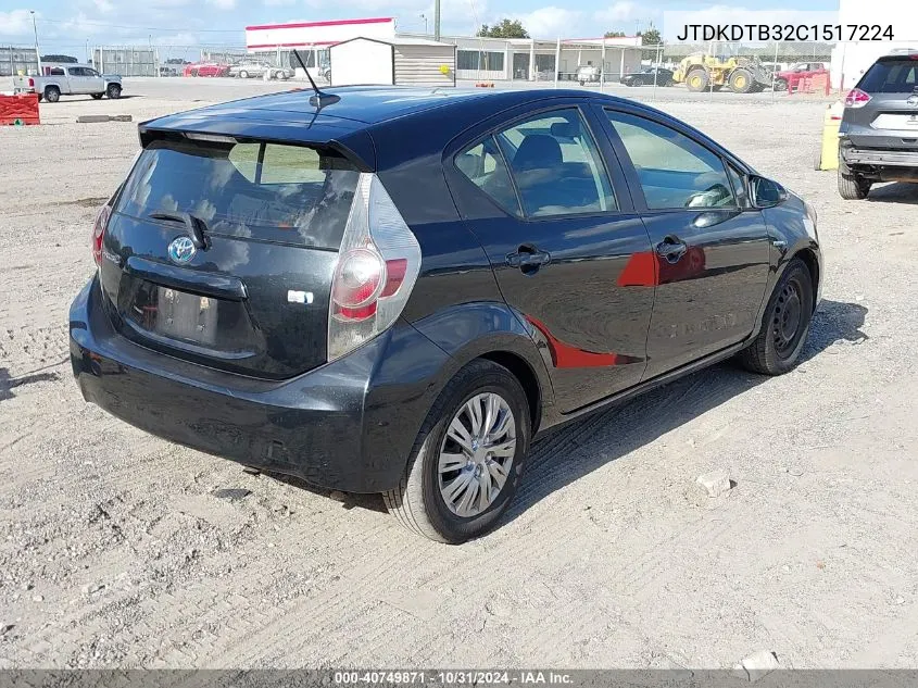 2012 Toyota Prius C Three VIN: JTDKDTB32C1517224 Lot: 40749871