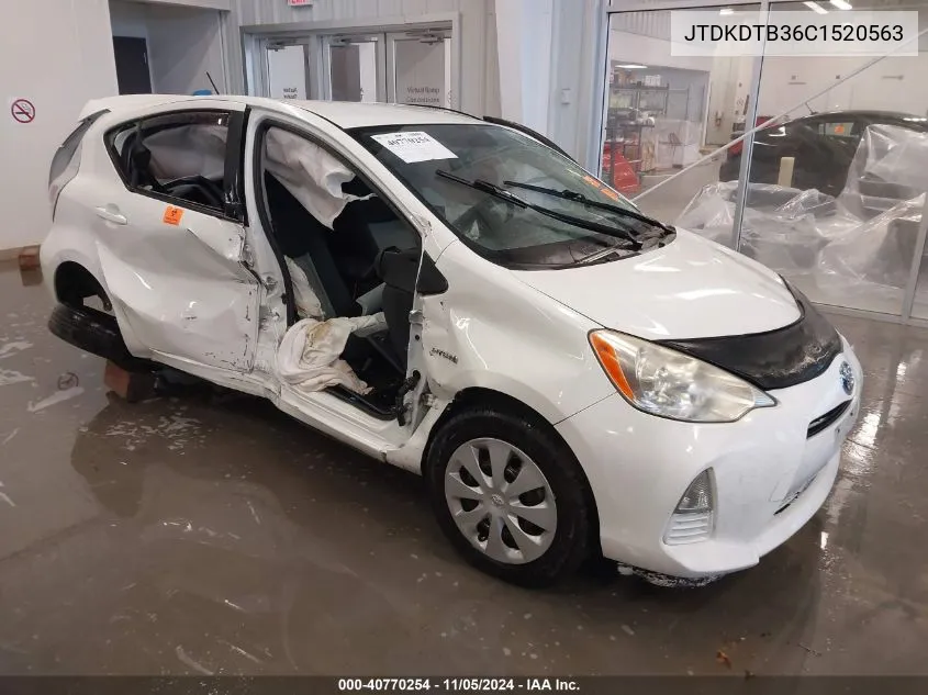 2012 Toyota Prius C Two VIN: JTDKDTB36C1520563 Lot: 40770254