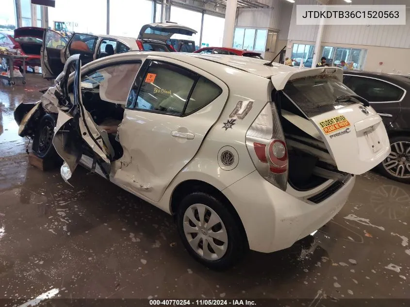 2012 Toyota Prius C Two VIN: JTDKDTB36C1520563 Lot: 40770254