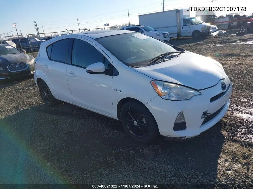 2012 Toyota Prius C Three VIN: JTDKDTB32C1007178 Lot: 40821322