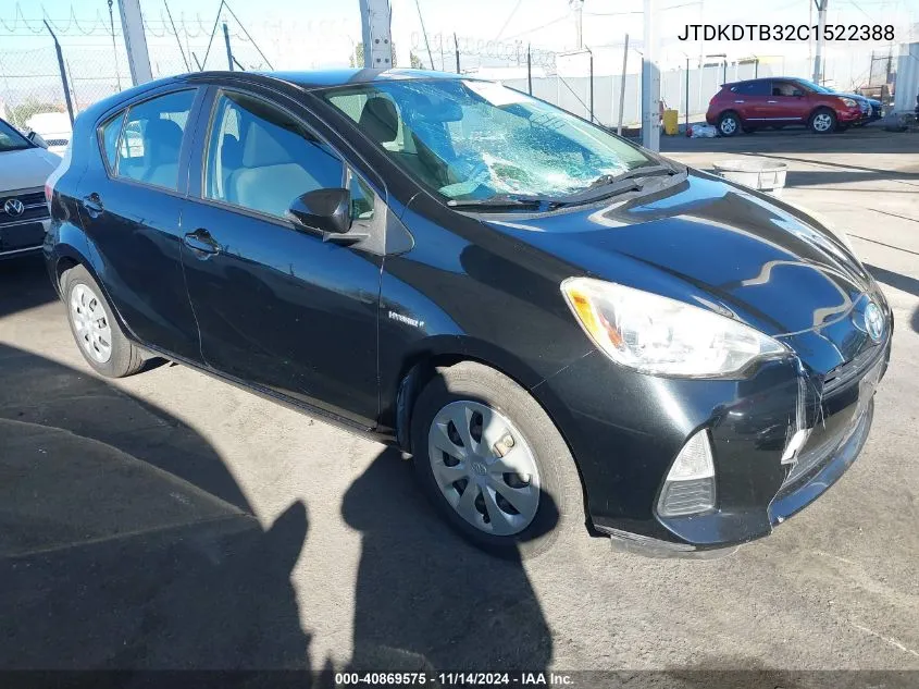 2012 Toyota Prius C Two VIN: JTDKDTB32C1522388 Lot: 40869575