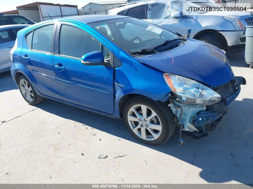 2012 Toyota Prius C Four VIN: JTDKDTB35C1030504 Lot: 40876760