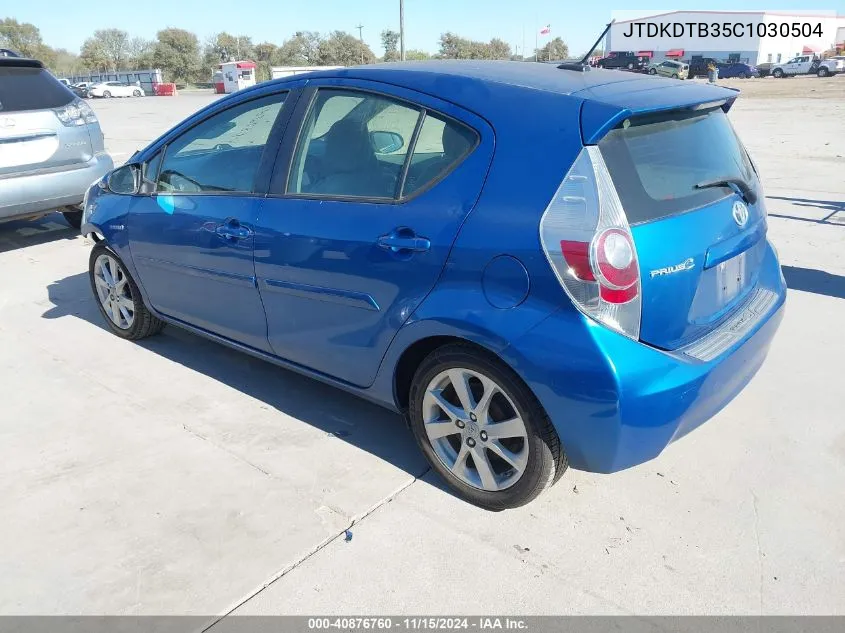 2012 Toyota Prius C Four VIN: JTDKDTB35C1030504 Lot: 40876760