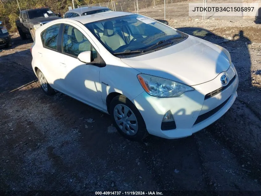 2012 Toyota Prius C One VIN: JTDKDTB34C1505897 Lot: 40914737