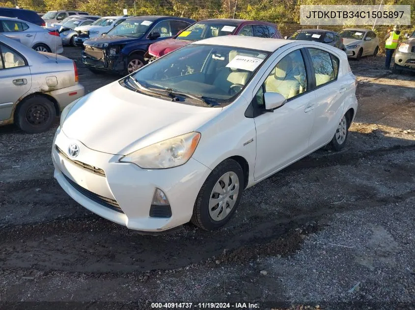 2012 Toyota Prius C One VIN: JTDKDTB34C1505897 Lot: 40914737