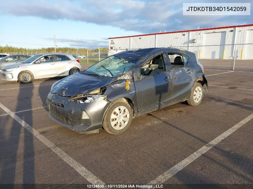 2013 Toyota Prius C VIN: JTDKDTB34D1542059 Lot: 12124530