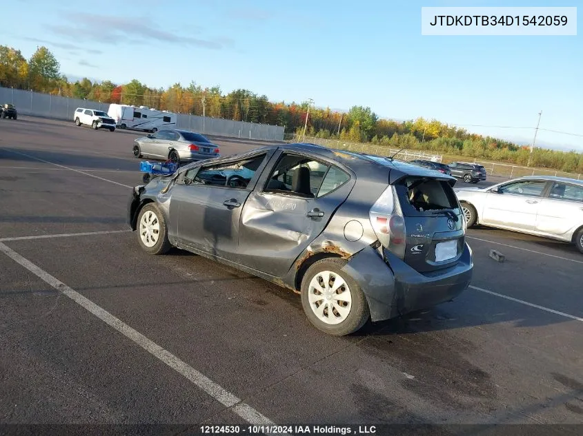 2013 Toyota Prius C VIN: JTDKDTB34D1542059 Lot: 12124530