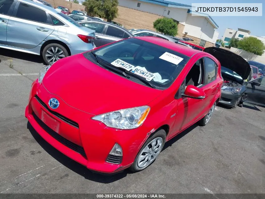 2013 Toyota Prius C Two VIN: JTDKDTB37D1545943 Lot: 39374322