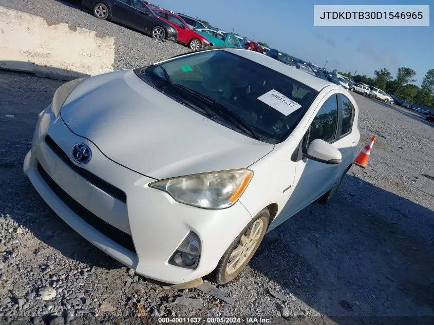 2013 Toyota Prius C Four VIN: JTDKDTB30D1546965 Lot: 40011637