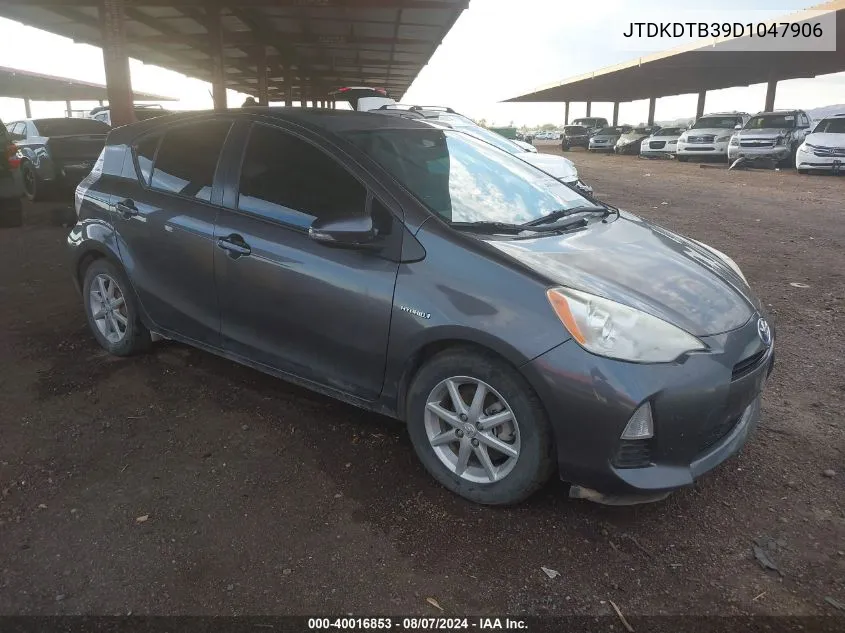 2013 Toyota Prius C Three VIN: JTDKDTB39D1047906 Lot: 40016853