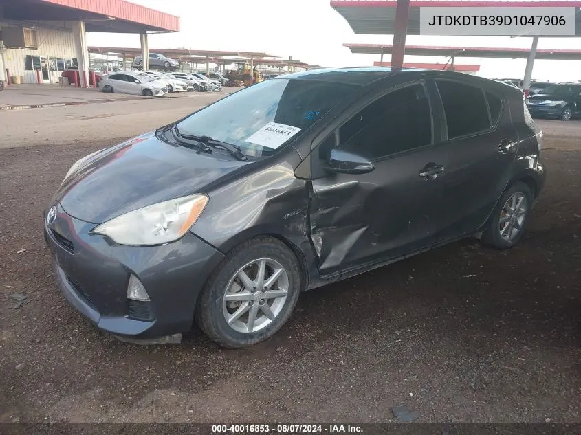 2013 Toyota Prius C Three VIN: JTDKDTB39D1047906 Lot: 40016853