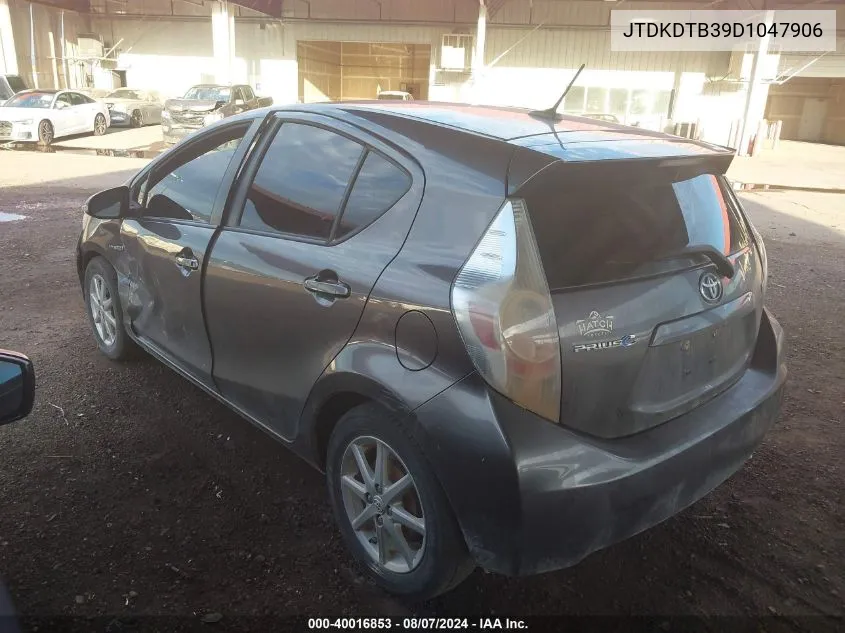 2013 Toyota Prius C Three VIN: JTDKDTB39D1047906 Lot: 40016853