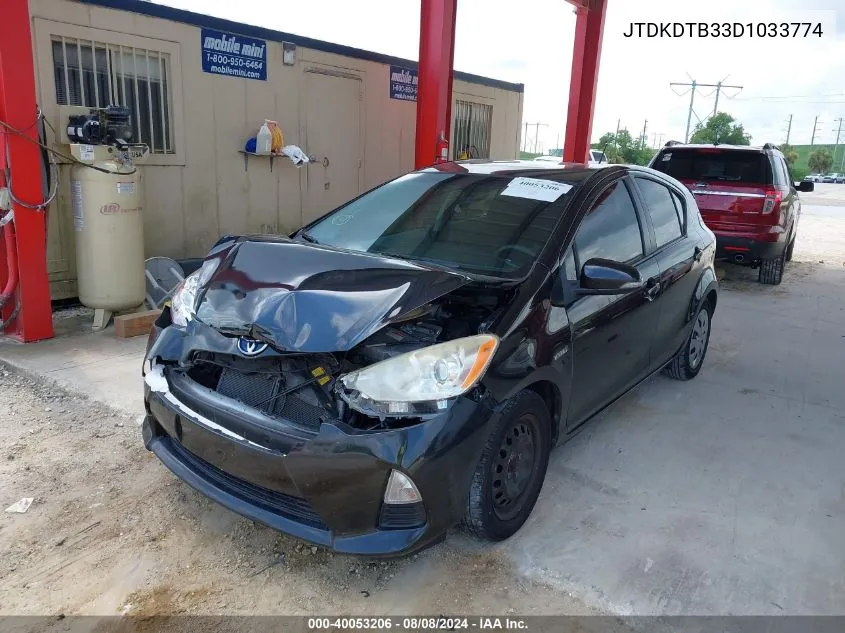 2013 Toyota Prius C Two VIN: JTDKDTB33D1033774 Lot: 40053206