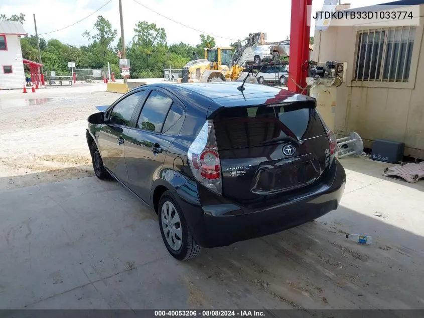 2013 Toyota Prius C Two VIN: JTDKDTB33D1033774 Lot: 40053206