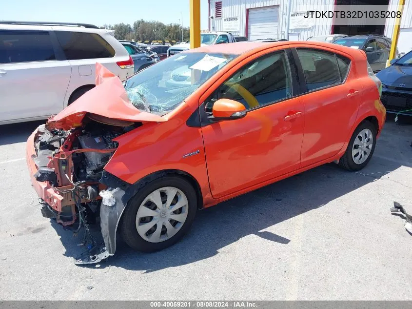 2013 Toyota Prius C Two VIN: JTDKDTB32D1035208 Lot: 40059201