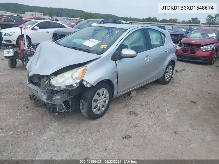 2013 Toyota Prius C Two VIN: JTDKDTB3XD1548674 Lot: 40184427