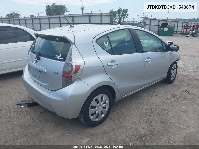 2013 Toyota Prius C Two VIN: JTDKDTB3XD1548674 Lot: 40184427