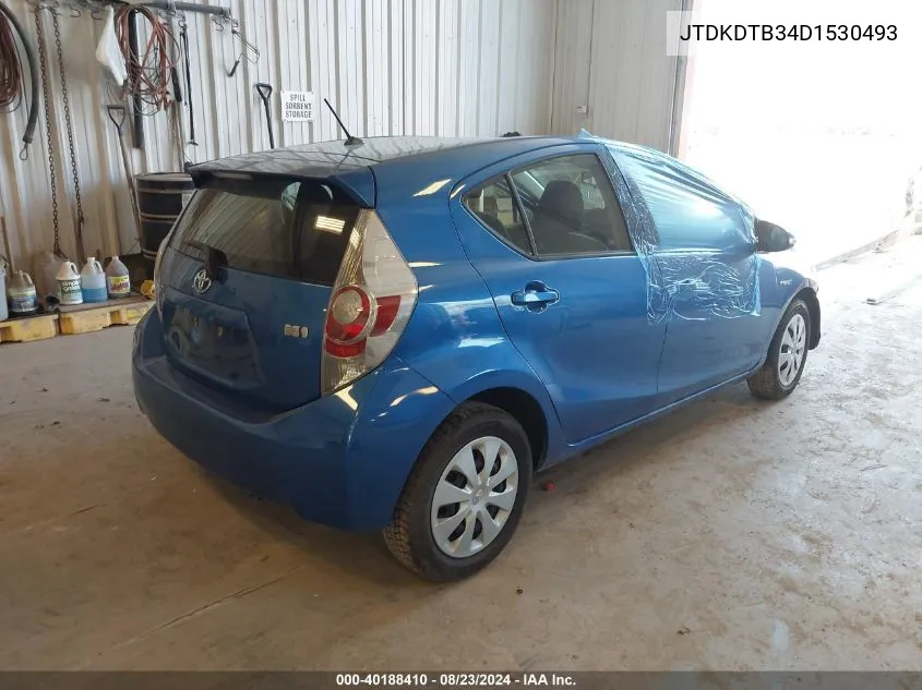 2013 Toyota Prius C Two VIN: JTDKDTB34D1530493 Lot: 40188410