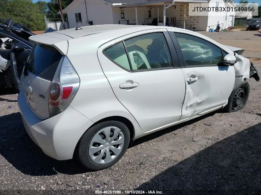 2013 Toyota Prius C One VIN: JTDKDTB3XD1549856 Lot: 40251098