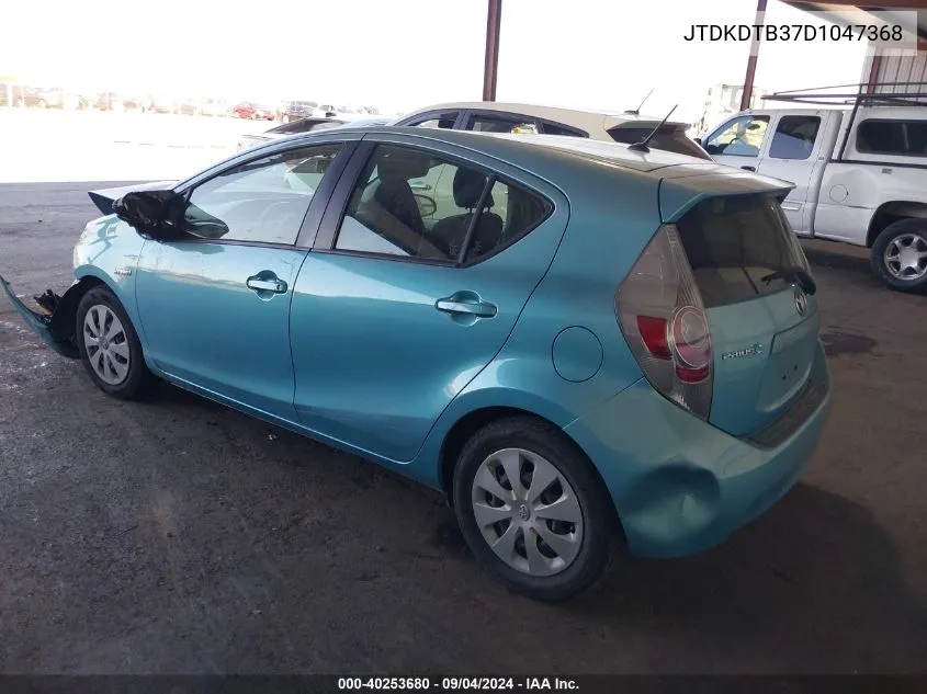 2013 Toyota Prius C VIN: JTDKDTB37D1047368 Lot: 40253680