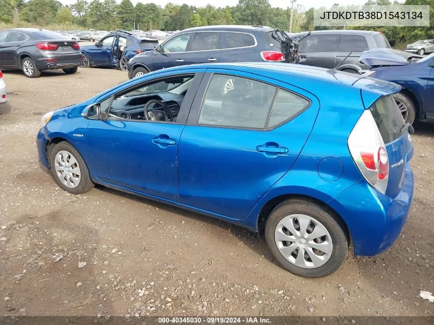 2013 Toyota Prius C Two VIN: JTDKDTB38D1543134 Lot: 40345030