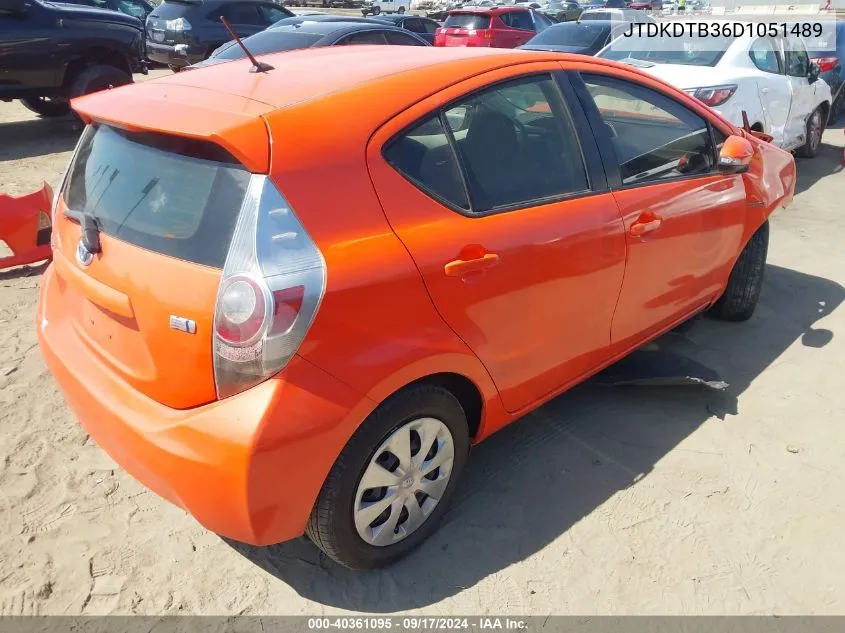 2013 Toyota Prius C Two VIN: JTDKDTB36D1051489 Lot: 40361095