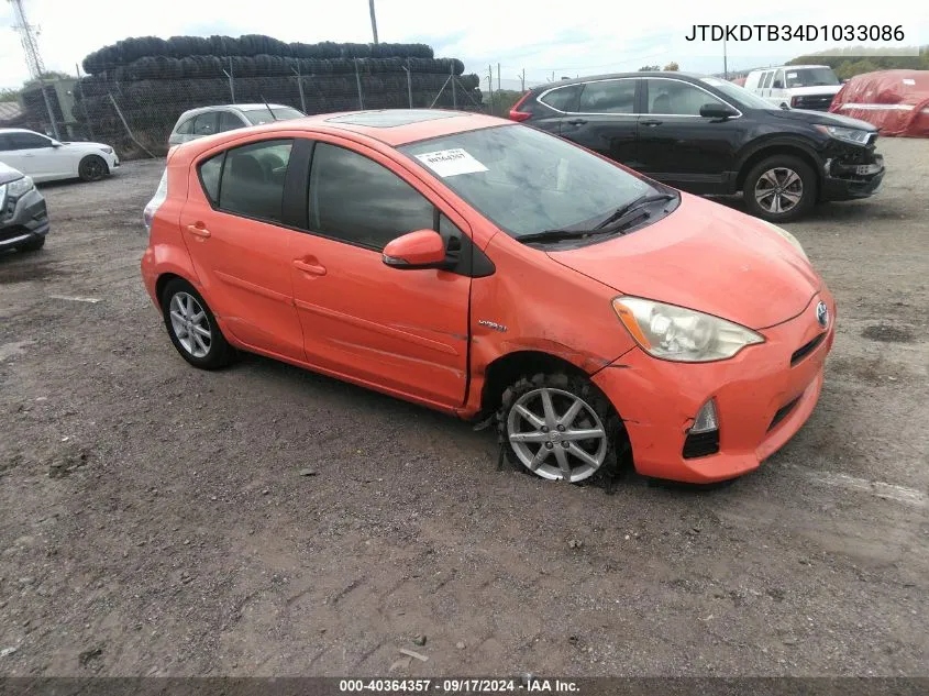 2013 Toyota Prius C Three VIN: JTDKDTB34D1033086 Lot: 40364357