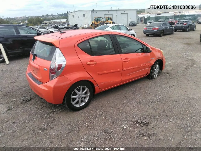 2013 Toyota Prius C Three VIN: JTDKDTB34D1033086 Lot: 40364357