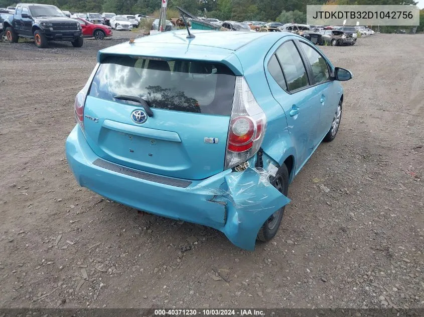 2013 Toyota Prius C Two VIN: JTDKDTB32D1042756 Lot: 40371230