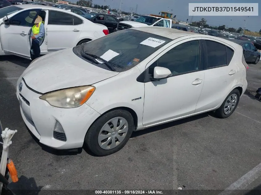 2013 Toyota Prius C Three VIN: JTDKDTB37D1549541 Lot: 40381135