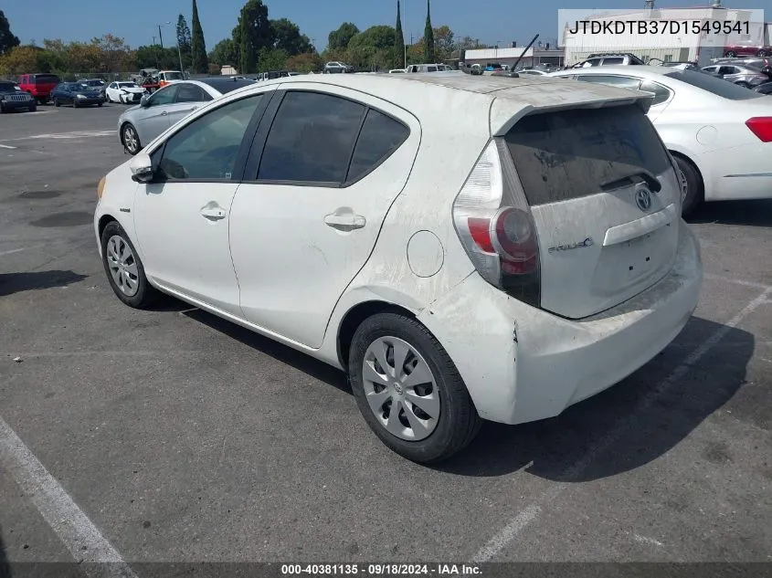 2013 Toyota Prius C Three VIN: JTDKDTB37D1549541 Lot: 40381135