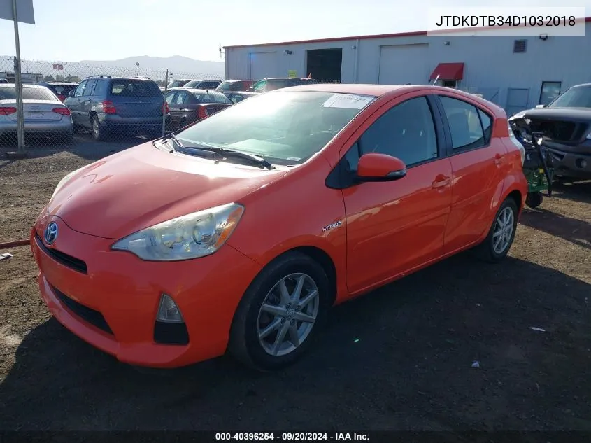 2013 Toyota Prius C Three VIN: JTDKDTB34D1032018 Lot: 40396254