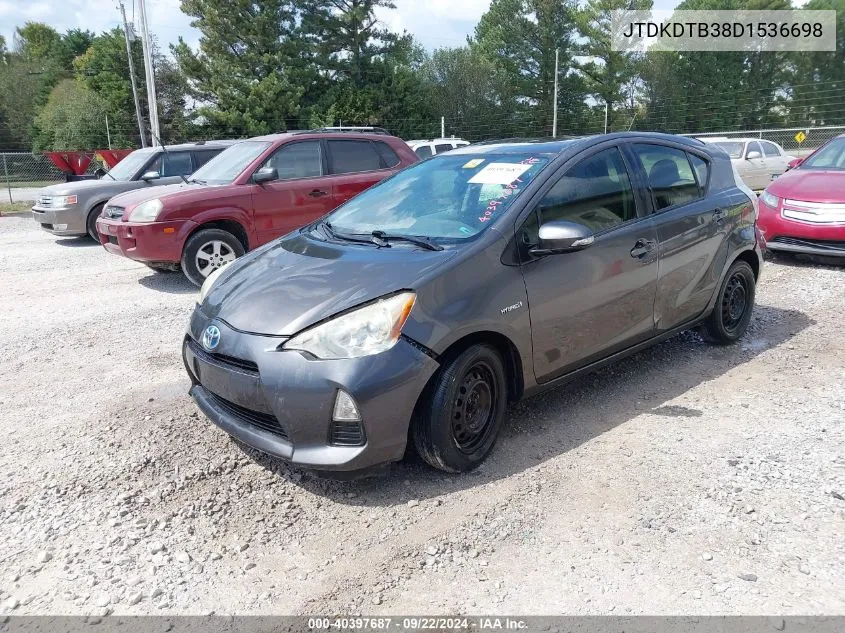 2013 Toyota Prius C Two VIN: JTDKDTB38D1536698 Lot: 40397687