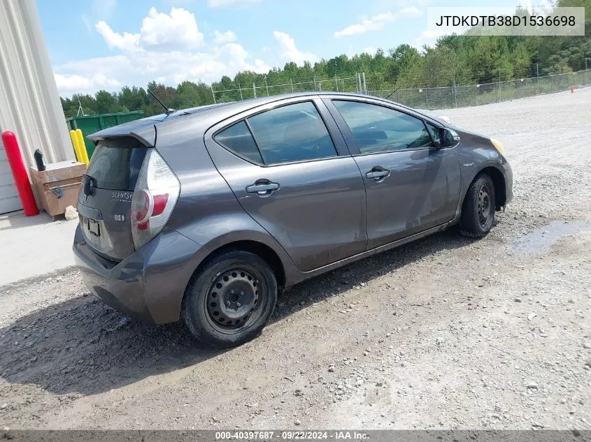 2013 Toyota Prius C Two VIN: JTDKDTB38D1536698 Lot: 40397687