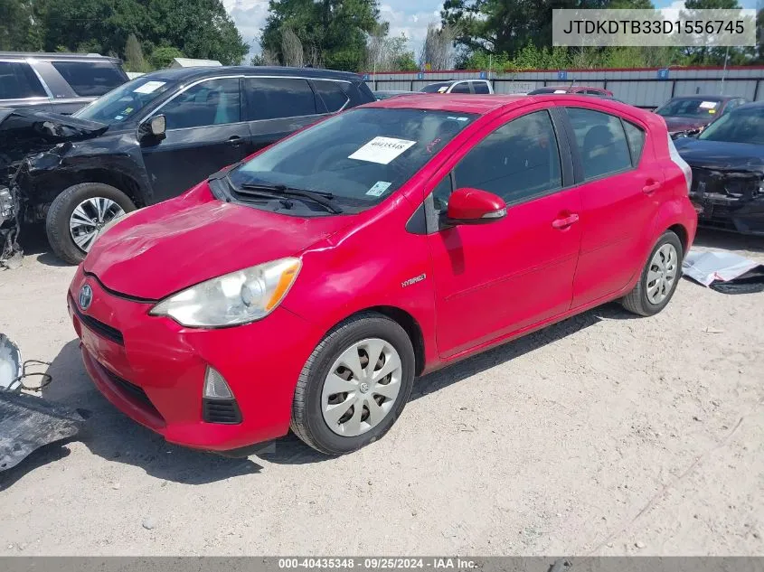 2013 Toyota Prius C Two VIN: JTDKDTB33D1556745 Lot: 40435348