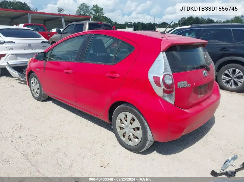 2013 Toyota Prius C Two VIN: JTDKDTB33D1556745 Lot: 40435348